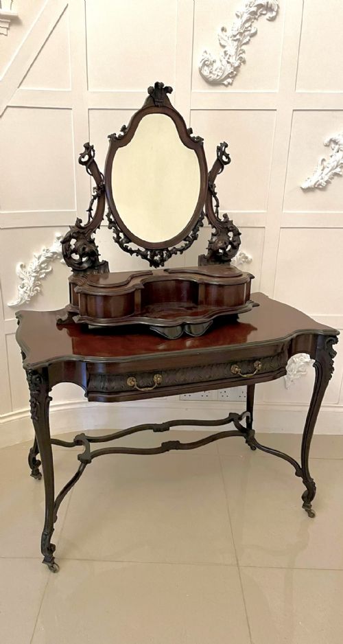 Outstanding Quality Antique Victorian Carved Mahogany Free Standing Dressing Table 
