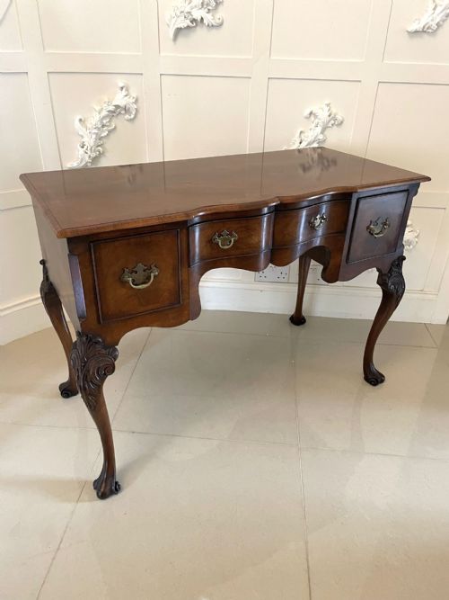 Antique Quality Burr Walnut Shaped Writing Desk
