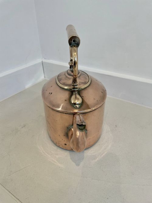 ANTIQUE GEORGE III QUALITY OVAL COPPER KETTLE - ADDITIONAL PHOTO 2
