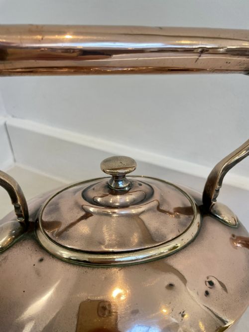 ANTIQUE GEORGE III QUALITY OVAL COPPER KETTLE - ADDITIONAL PHOTO 3