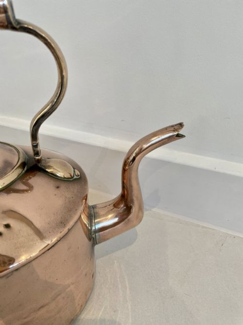 ANTIQUE GEORGE III QUALITY OVAL COPPER KETTLE - ADDITIONAL PHOTO 4