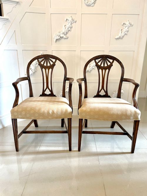 Pair of Antique 19th Century Quality Carved Mahogany Desk Chairs
