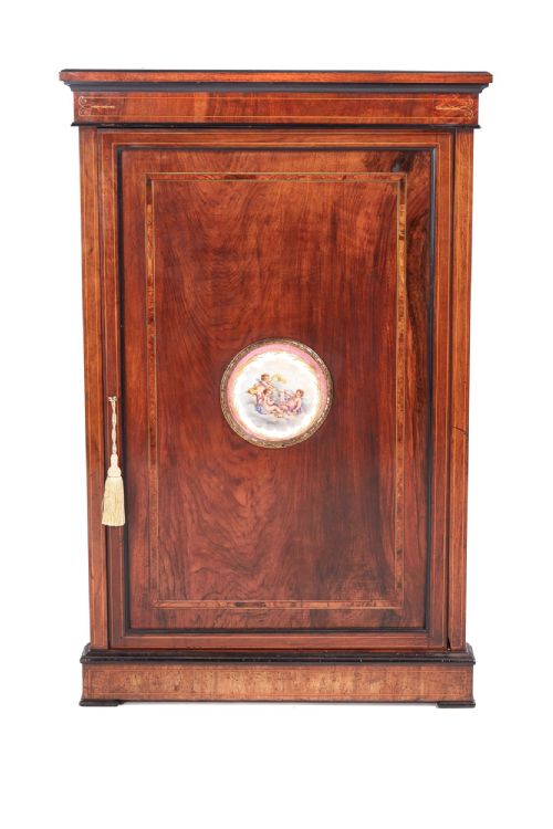 Finest Quality Victorian Inlaid Walnut Corner Cabinet
