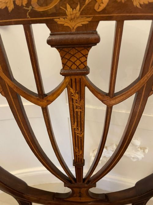 FINE QUALITY ANTIQUE MAHOGANY INLAID DESK CHAIR - ADDITIONAL PHOTO 1