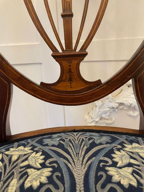 FINE QUALITY ANTIQUE MAHOGANY INLAID DESK CHAIR - ADDITIONAL PHOTO 2