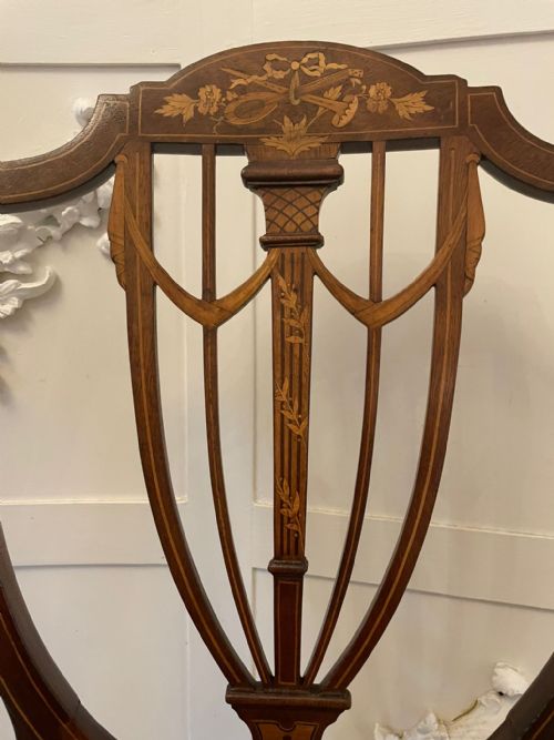 FINE QUALITY ANTIQUE MAHOGANY INLAID DESK CHAIR - ADDITIONAL PHOTO 3