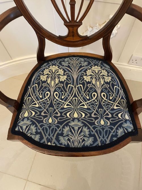 FINE QUALITY ANTIQUE MAHOGANY INLAID DESK CHAIR - ADDITIONAL PHOTO 4