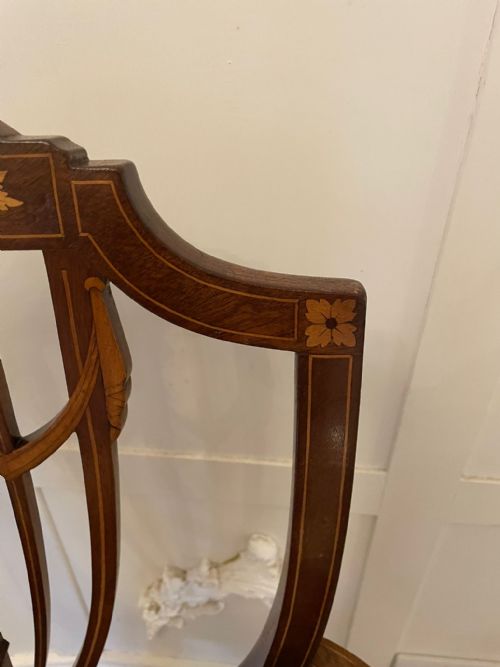 FINE QUALITY ANTIQUE MAHOGANY INLAID DESK CHAIR - ADDITIONAL PHOTO 6