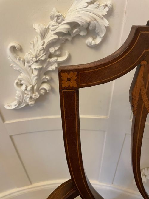 FINE QUALITY ANTIQUE MAHOGANY INLAID DESK CHAIR - ADDITIONAL PHOTO 8
