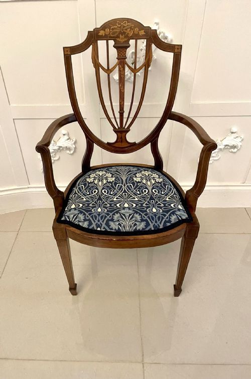 FINE QUALITY ANTIQUE MAHOGANY INLAID DESK CHAIR - ADDITIONAL PHOTO 9