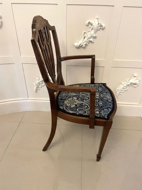 FINE QUALITY ANTIQUE MAHOGANY INLAID DESK CHAIR - ADDITIONAL PHOTO 10