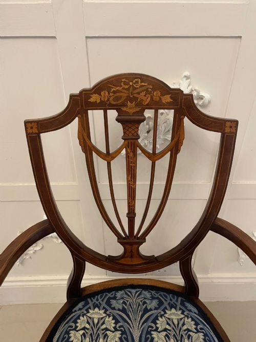 FINE QUALITY ANTIQUE MAHOGANY INLAID DESK CHAIR - ADDITIONAL PHOTO 13
