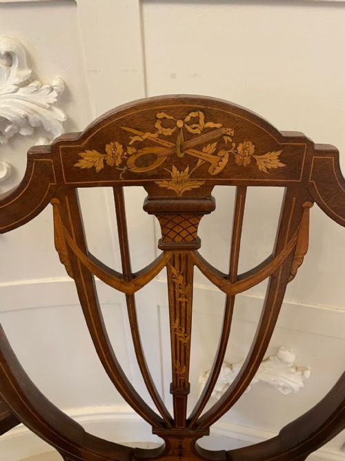 FINE QUALITY ANTIQUE MAHOGANY INLAID DESK CHAIR - ADDITIONAL PHOTO 14