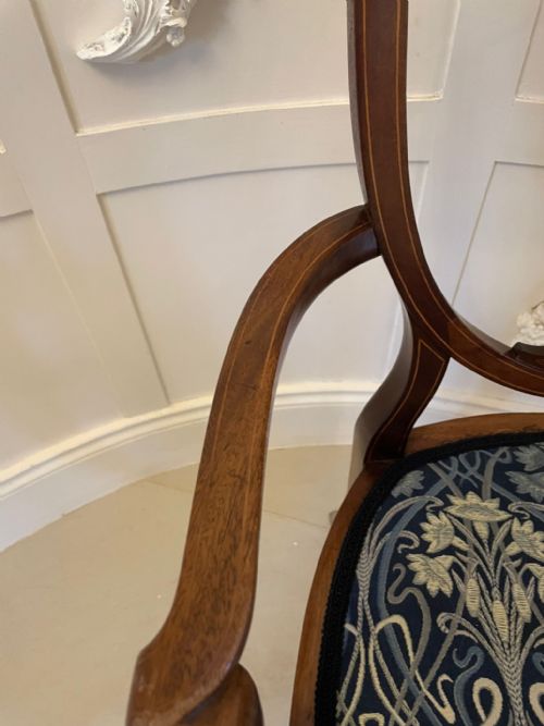 FINE QUALITY ANTIQUE MAHOGANY INLAID DESK CHAIR - ADDITIONAL PHOTO 15