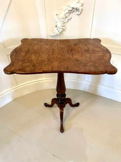 QUALITY ANTIQUE VICTORIAN INLAID BURR WALNUT LAMP TABLE - ADDITIONAL PHOTO 1