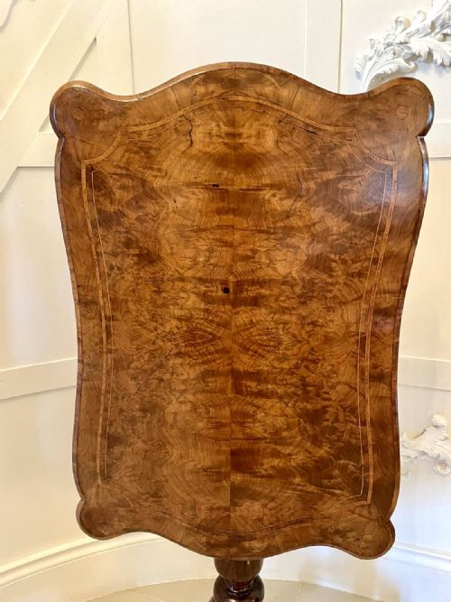 QUALITY ANTIQUE VICTORIAN INLAID BURR WALNUT LAMP TABLE - ADDITIONAL PHOTO 2
