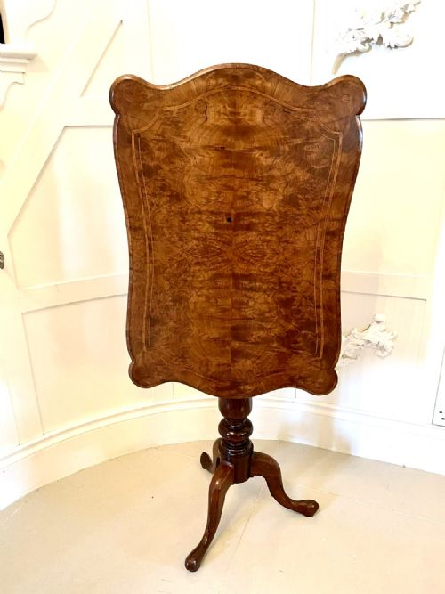 QUALITY ANTIQUE VICTORIAN INLAID BURR WALNUT LAMP TABLE - ADDITIONAL PHOTO 3