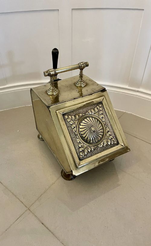 Antique Victorian Quality Brass Coal Scuttle 
