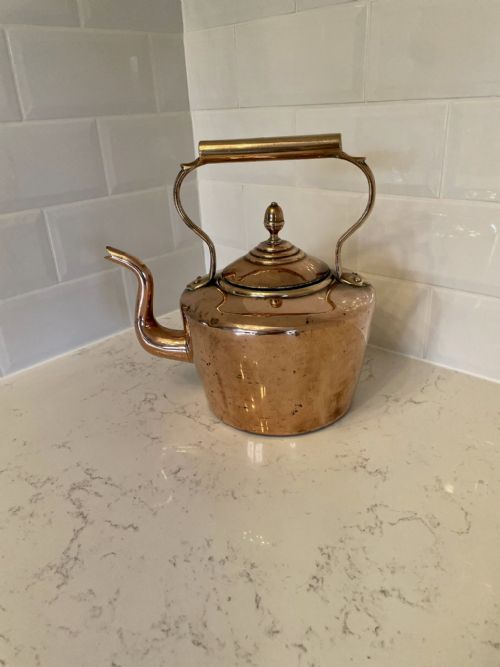 LARGE ANTIQUE GEORGE III QUALITY COPPER KETTLE - ADDITIONAL PHOTO 5
