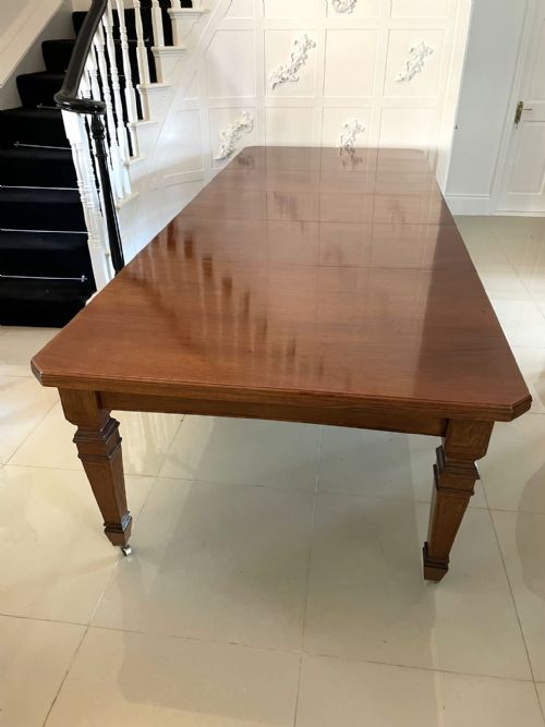 Large Antique Victorian Quality Mahogany Inlaid Extending Dining Table