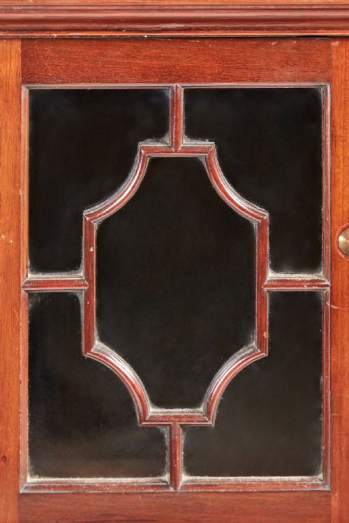 QUALITY ANTIQUE MAHOGANY ASTRAGAL GLAZED BREAKFRONT BOOKCASE - ADDITIONAL PHOTO 6
