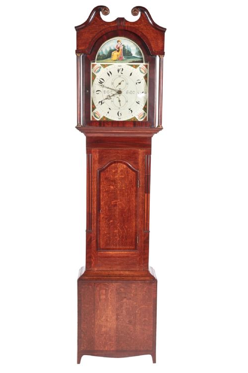 Antique Oak & Mahogany Grandfather Clock by W Prior Skipton
