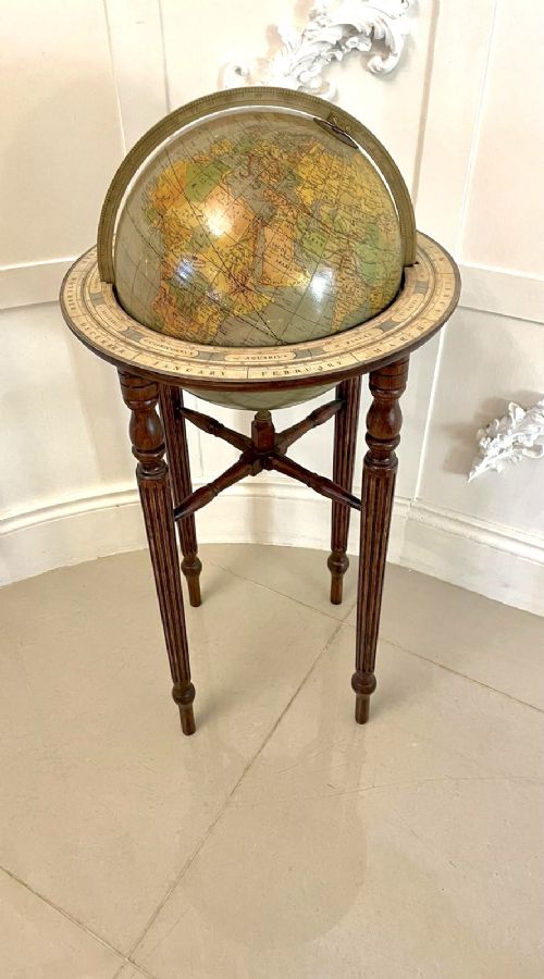 Antique Quality Floor Standing Library Globe 
