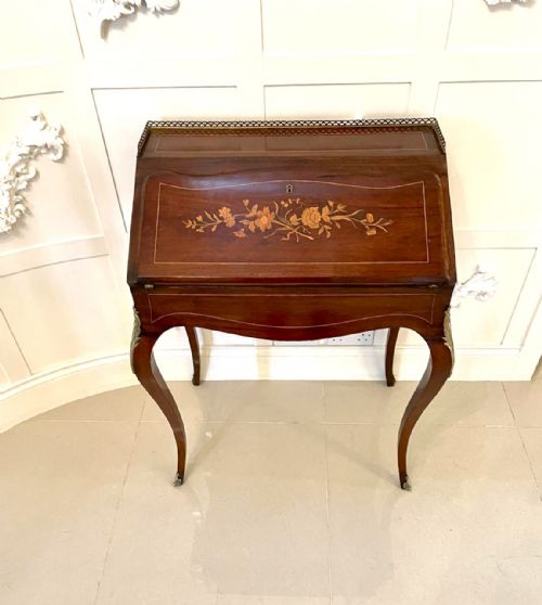 ANTIQUE VICTORIAN FRENCH INLAID ROSEWOOD FREESTANDING BUREAU ANTIQUE VICTORIAN FRENCH INLAID ROSEWOOD FREESTANDING BUREAU - ADDITIONAL PHOTO 9