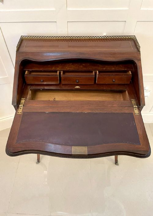 ANTIQUE VICTORIAN FRENCH INLAID ROSEWOOD FREESTANDING BUREAU ANTIQUE VICTORIAN FRENCH INLAID ROSEWOOD FREESTANDING BUREAU - ADDITIONAL PHOTO 11