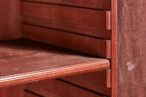 ANTIQUE GEORGE III MAHOGANY BLIND DOOR BOOKCASE ON CHEST - ADDITIONAL PHOTO 5
