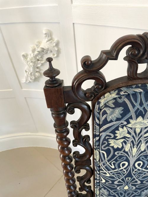 ANTIQUE VICTORIAN CARVED MAHOGANY HALLSIDE CHAIR - ADDITIONAL PHOTO 5
