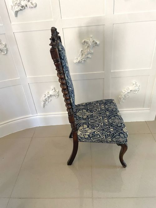 ANTIQUE VICTORIAN CARVED MAHOGANY HALLSIDE CHAIR - ADDITIONAL PHOTO 6