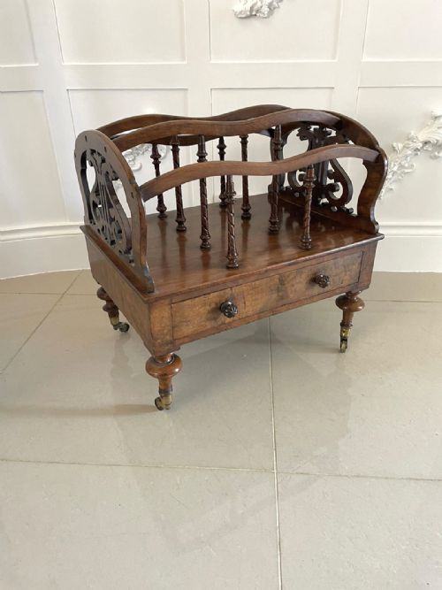 Antique Victorian Burr Walnut Canterbury