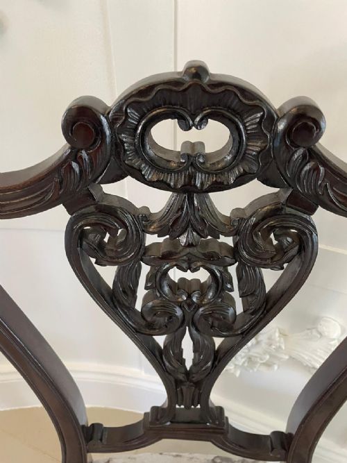 ANTIQUE PAIR OF QUALITY VICTORIAN EBONISED SIDE CHAIRS - ADDITIONAL PHOTO 3