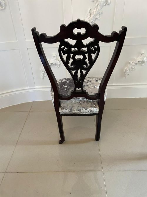 ANTIQUE PAIR OF QUALITY VICTORIAN EBONISED SIDE CHAIRS - ADDITIONAL PHOTO 5