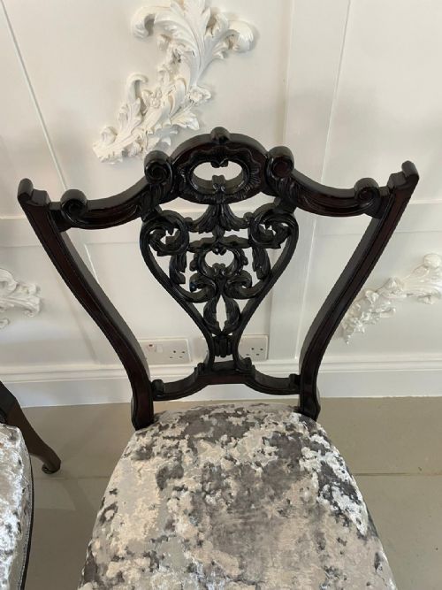 ANTIQUE PAIR OF QUALITY VICTORIAN EBONISED SIDE CHAIRS - ADDITIONAL PHOTO 7
