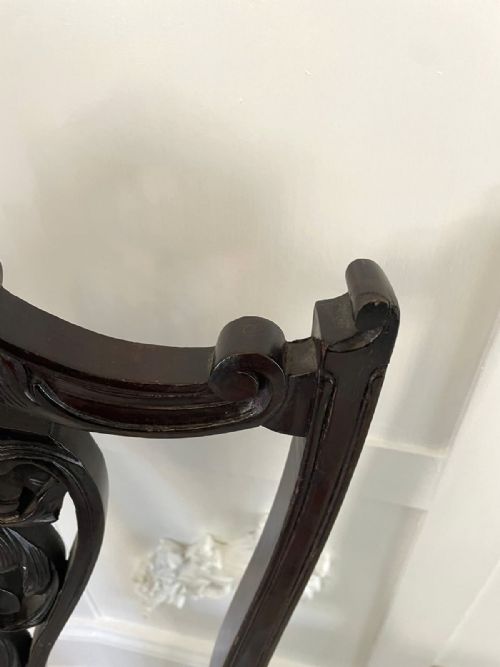 ANTIQUE PAIR OF QUALITY VICTORIAN EBONISED SIDE CHAIRS - ADDITIONAL PHOTO 9