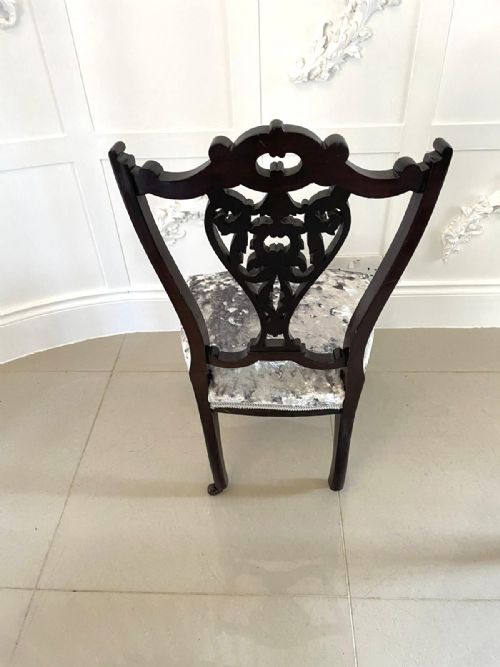 ANTIQUE PAIR OF QUALITY VICTORIAN EBONISED SIDE CHAIRS - ADDITIONAL PHOTO 14