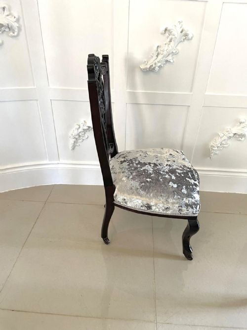 ANTIQUE PAIR OF QUALITY VICTORIAN EBONISED SIDE CHAIRS - ADDITIONAL PHOTO 15
