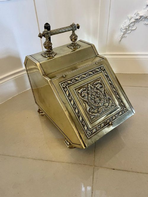 Antique Victorian Quality Brass Coal Scuttle
