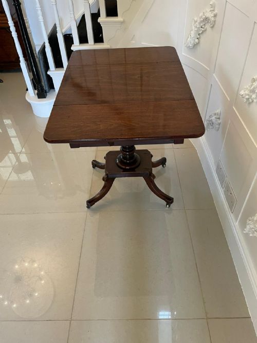 ANTIQUE REGENCY QUALITY MAHOGANY FREE STANDING LAMPSIDE TABLE - ADDITIONAL PHOTO 2