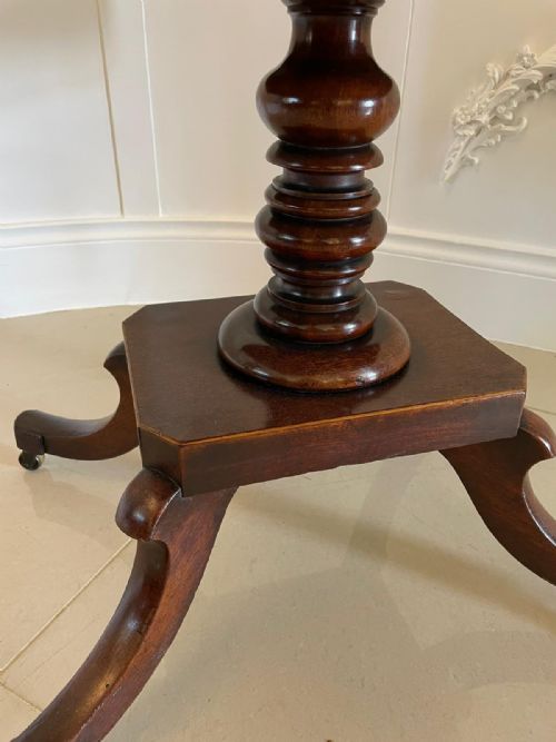 ANTIQUE REGENCY QUALITY MAHOGANY FREE STANDING LAMPSIDE TABLE - ADDITIONAL PHOTO 4