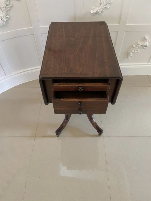 ANTIQUE REGENCY QUALITY MAHOGANY FREE STANDING LAMPSIDE TABLE - ADDITIONAL PHOTO 5