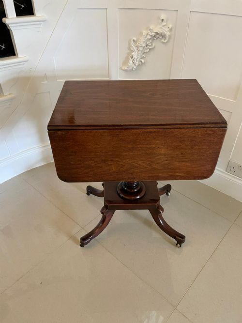 ANTIQUE REGENCY QUALITY MAHOGANY FREE STANDING LAMPSIDE TABLE - ADDITIONAL PHOTO 6