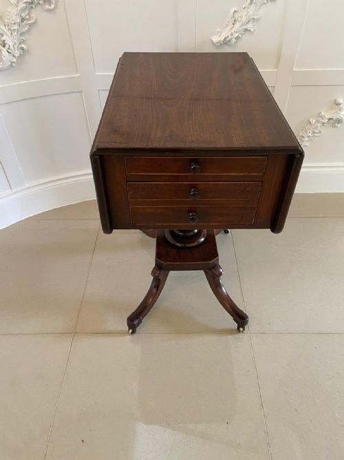 ANTIQUE REGENCY QUALITY MAHOGANY FREE STANDING LAMPSIDE TABLE - ADDITIONAL PHOTO 12
