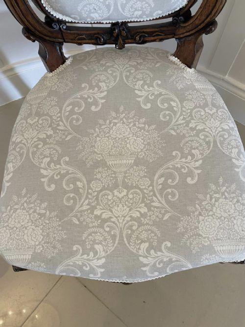 QUALITY ANTIQUE VICTORIAN WALNUT CARVED SIDE CHAIR - ADDITIONAL PHOTO 5