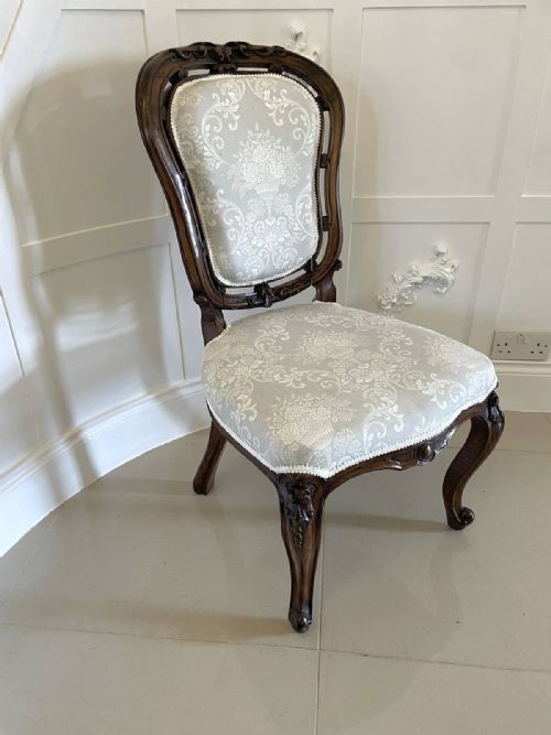 QUALITY ANTIQUE VICTORIAN WALNUT CARVED SIDE CHAIR - ADDITIONAL PHOTO 9