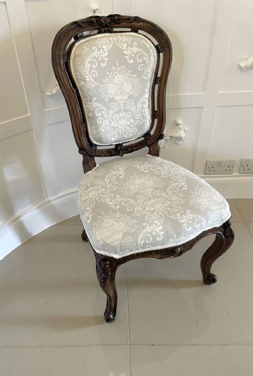 QUALITY ANTIQUE VICTORIAN WALNUT CARVED SIDE CHAIR - ADDITIONAL PHOTO 10