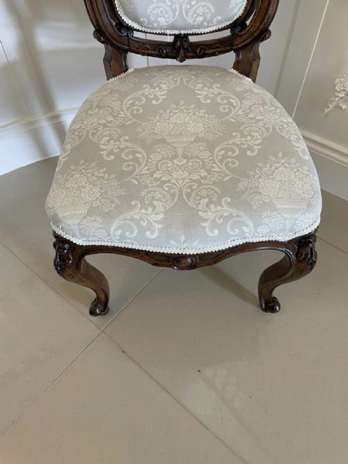 QUALITY ANTIQUE VICTORIAN WALNUT CARVED SIDE CHAIR - ADDITIONAL PHOTO 12