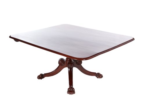 LARGE ANTIQUE REGENCY QUALITY MAHOGANY CENTRE DINING TABLE - ADDITIONAL PHOTO 9